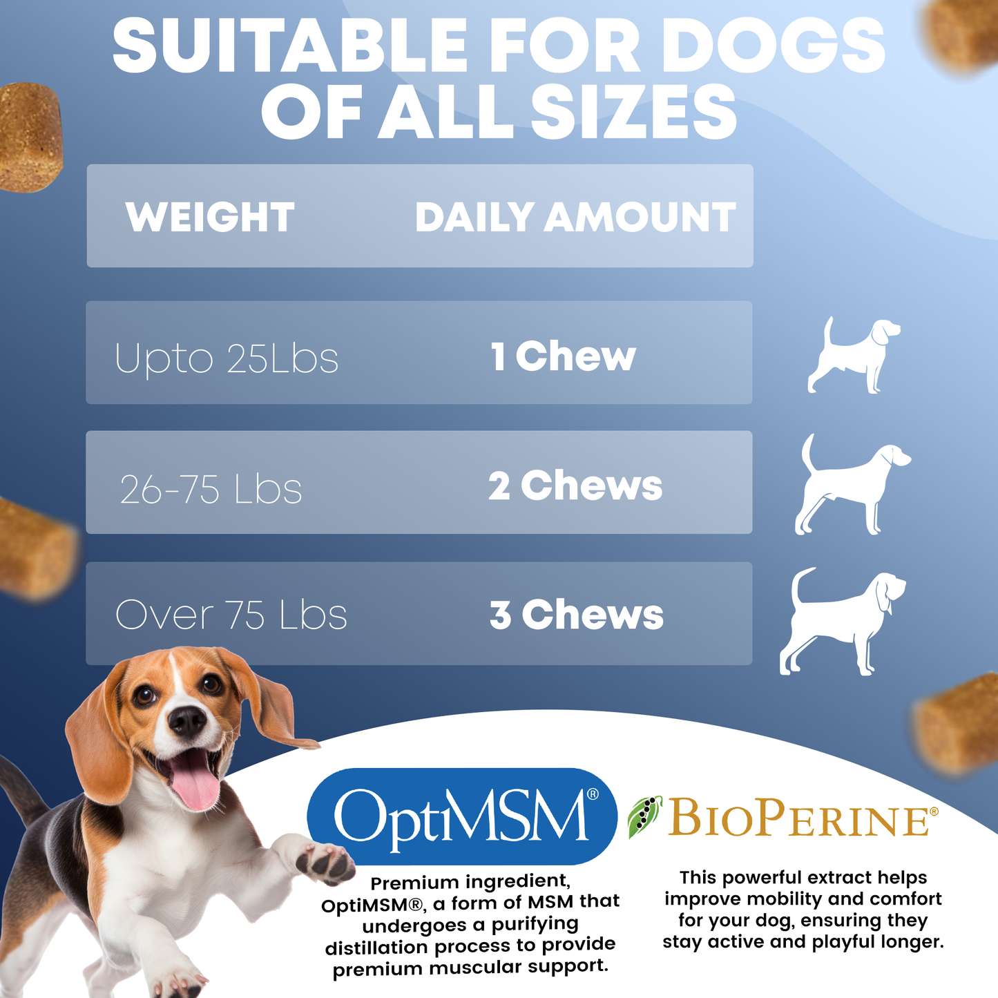 FURRY FUEL Hip & Joint Chews for Dogs - Chicken Flavor - 120 Chews